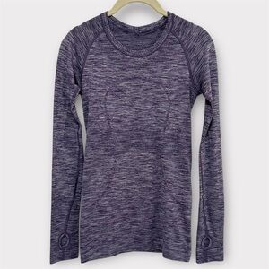 Lululemon Long‎ Sleeve Swiftly Tech Shirt Women's 4 Heathered Purple Run Workout